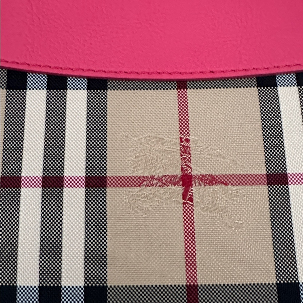 Authentic Burberry Beige Crossbody with Pink Bow Trim - Picture 5 of 13